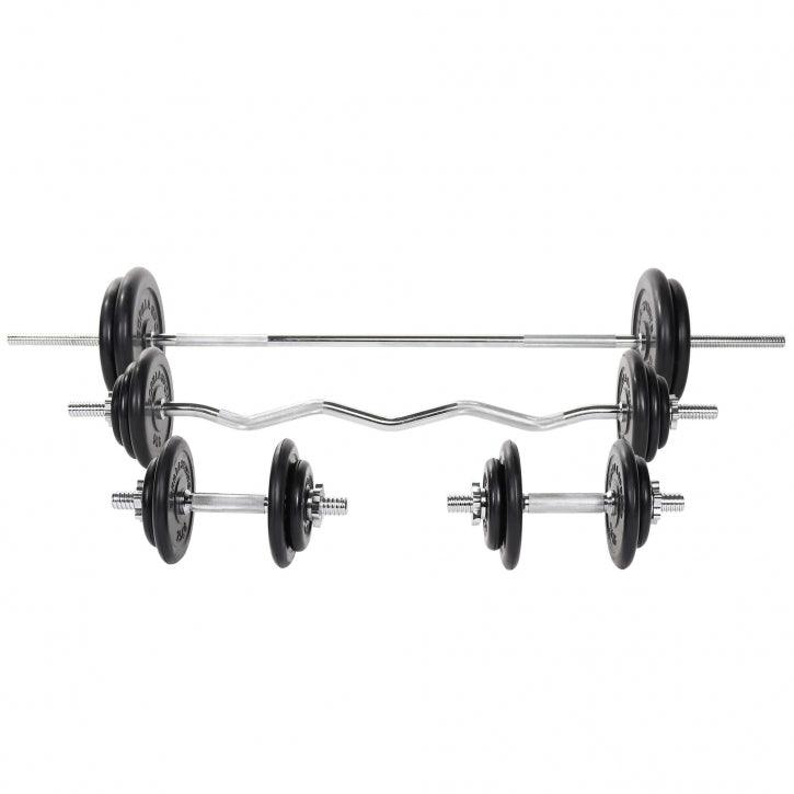 gorilla-sports-langhantel-set-gummi-108-kg-mit-sternverschl-ssen image 3