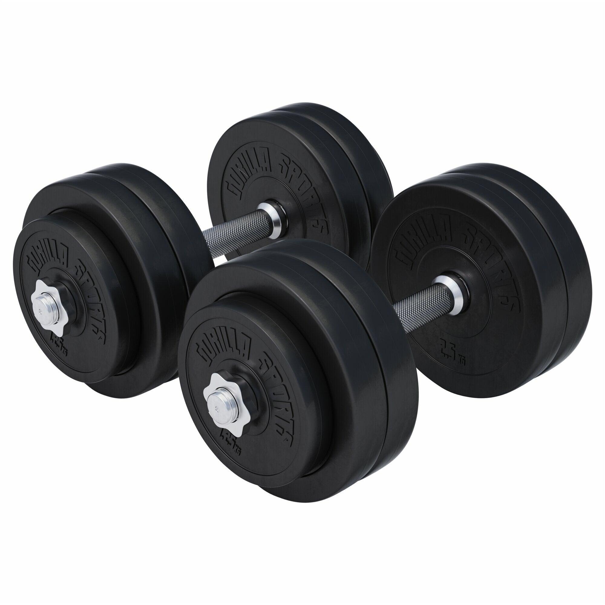 gorilla-sports-kurzhantel-set-kunststoff-20-kg-30-kg-mit-sternverschl-ssen image 1