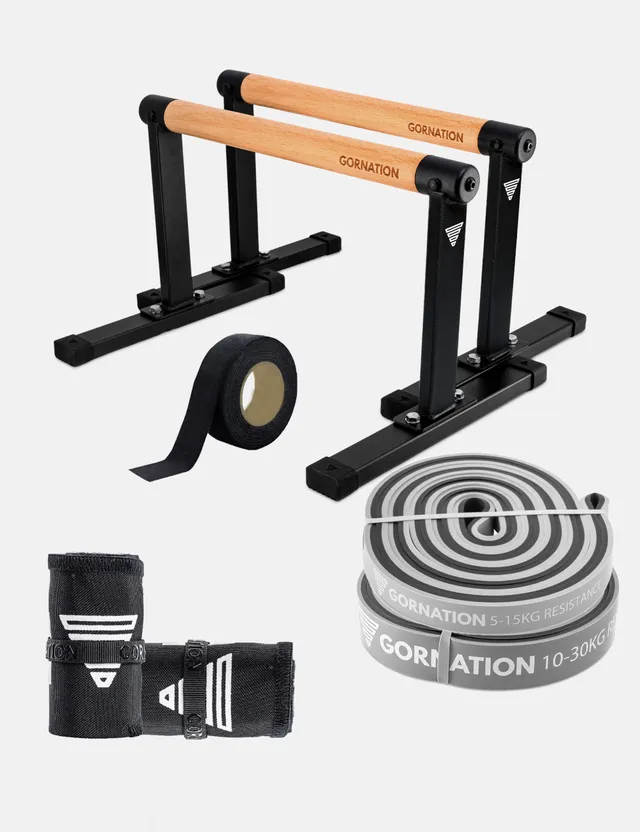 gornation-calisthenics-starter-set-parallettes-resistance-bands-tape-wrist-wraps image 1