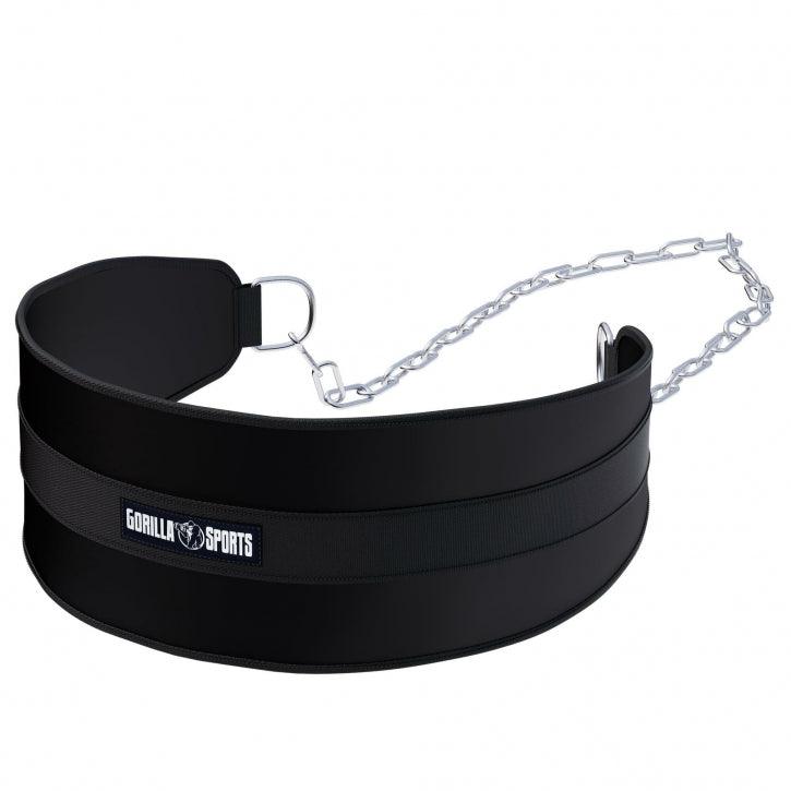 gorilla-sports-dip-g-rtel-gepolstert-aus-nylon-mit-kette-und-karabinern-schwarz image 1