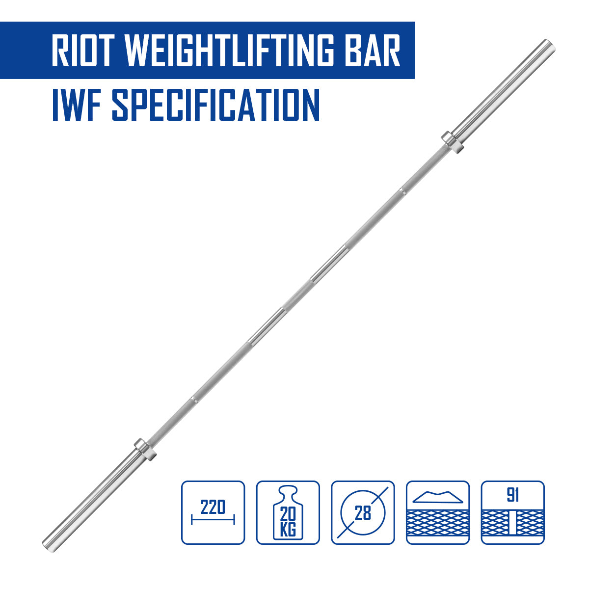 strength-shop-riot-gewichtheberstange-mens-20kg-iwf-spezifikationen image 2