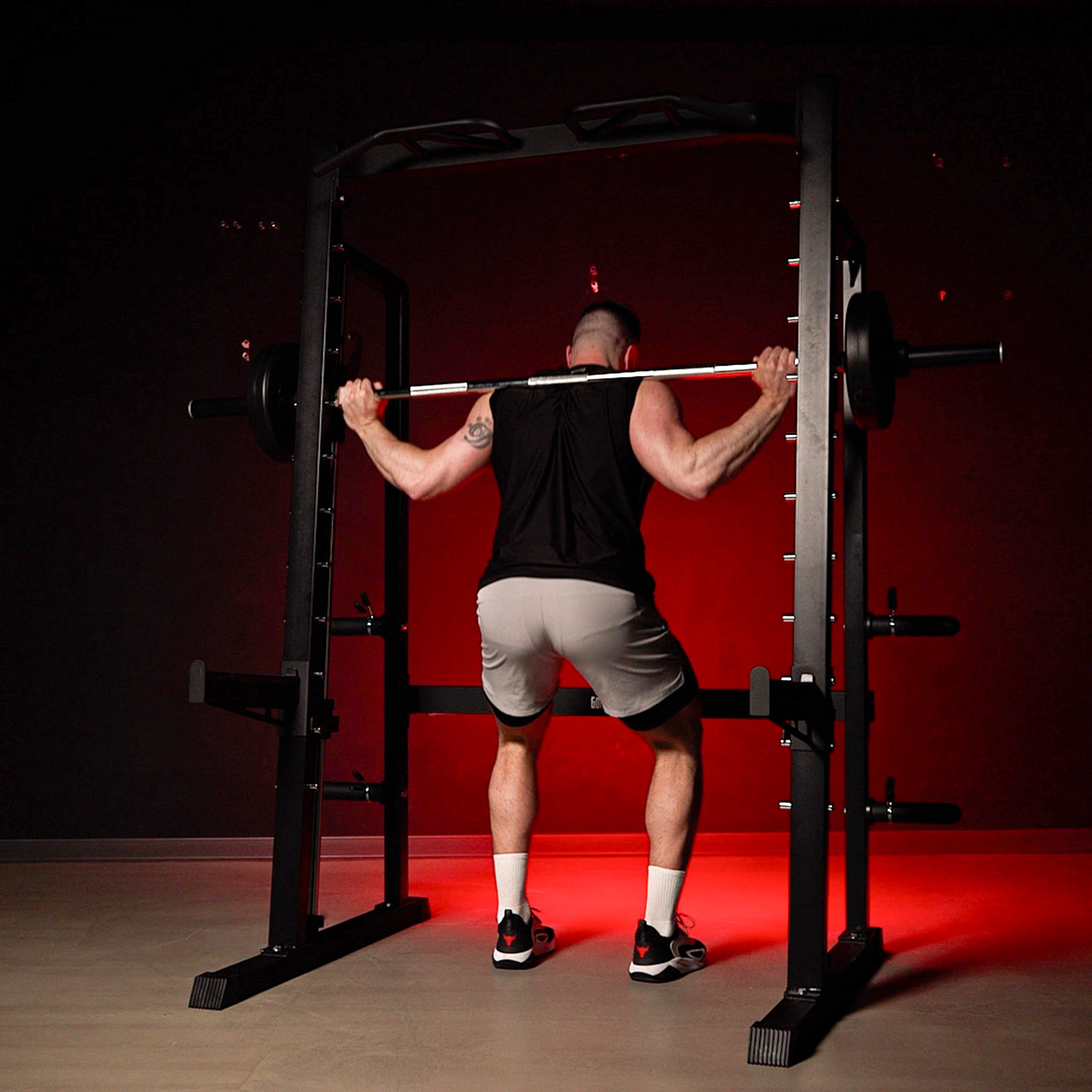 gorilla-sports-smith-machine-half-rack-squat-rack-300-kg image 2