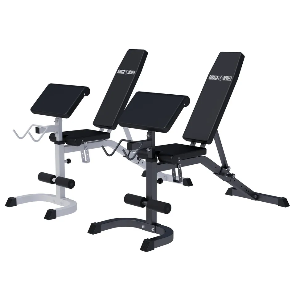 gorilla-sports-schr-gbank-verstellbar-wei-schwarz-inkl-curltisch image 1
