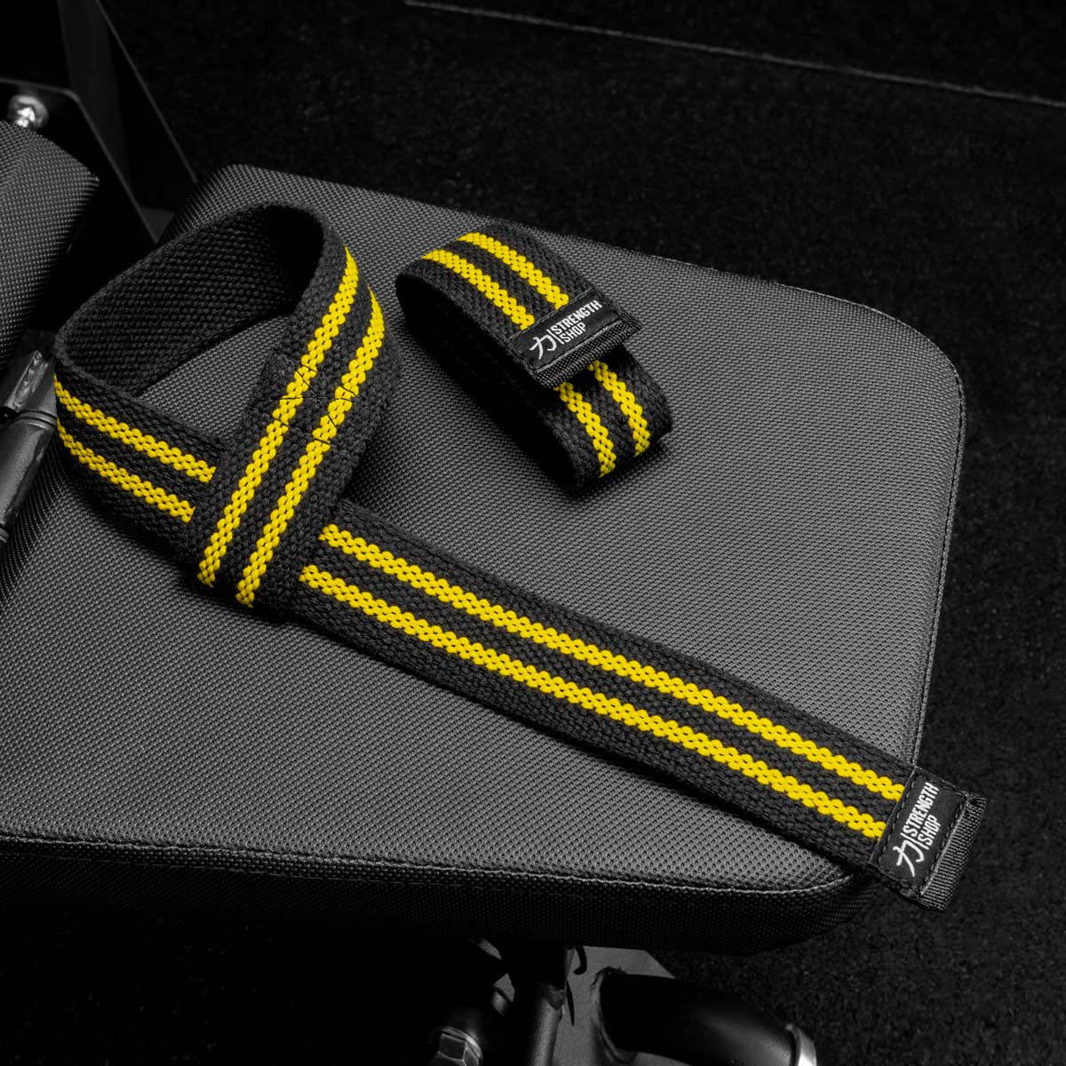 strength-shop-zughilfen-extra-lang-1-paar-baumwoll-straps-schwarz-gelb image 3