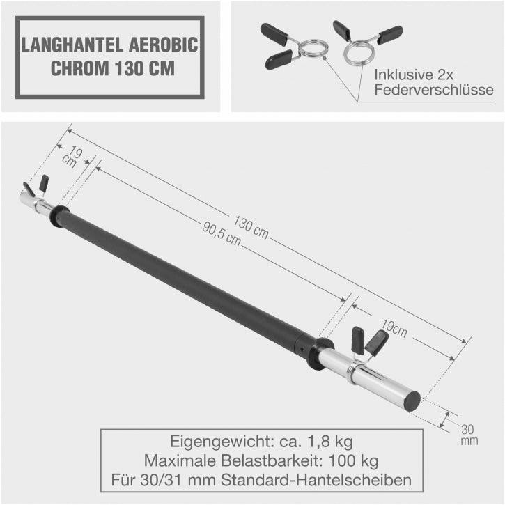gorilla-sports-langhantel-aerobic-130-cm-chrom-schwarz-mit-federverschl-ssen image 3