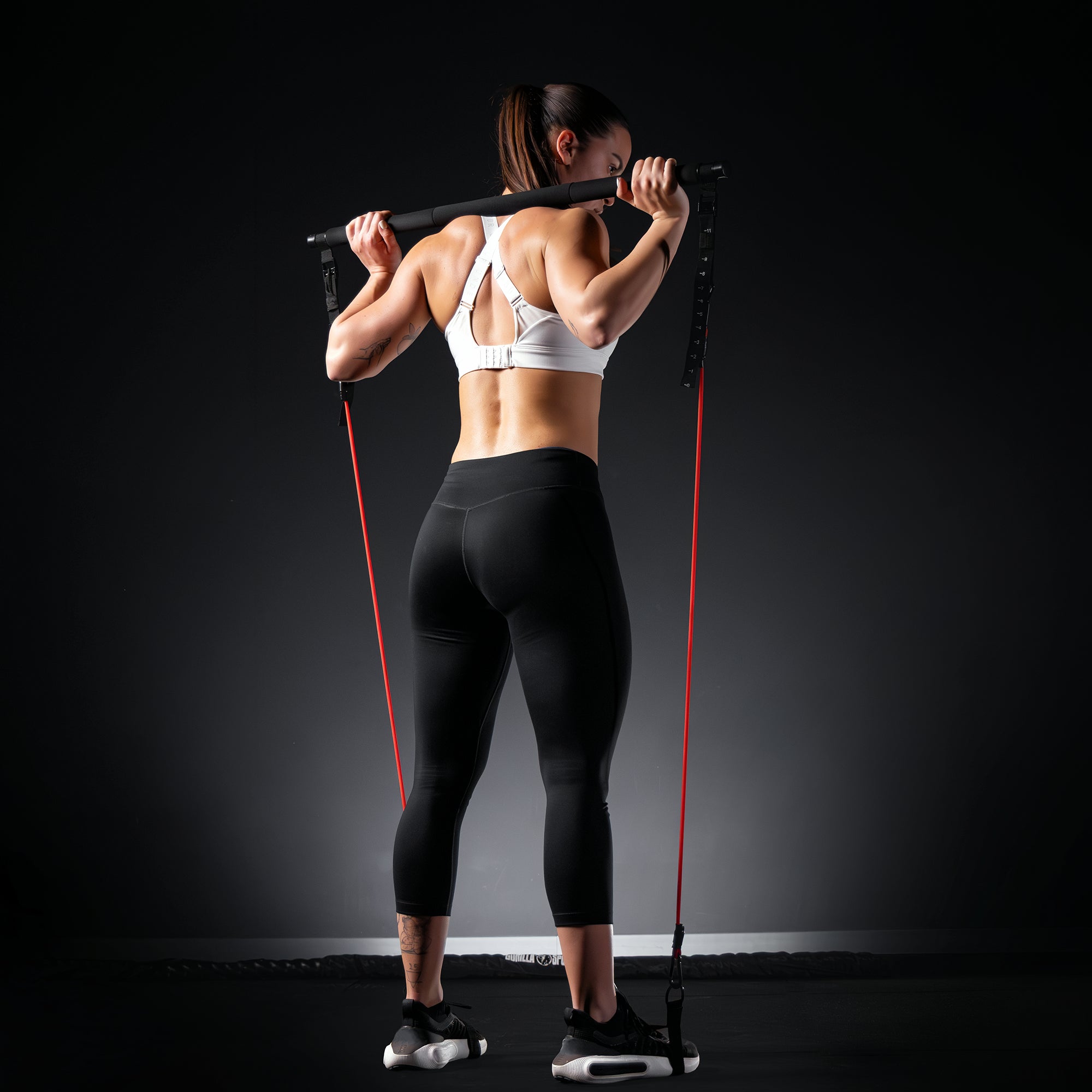 gorilla-sports-pilates-set-mit-stange-und-widerstandsb-ndern-13-18-23-kg image 2