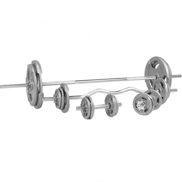 gorilla-sports-langhantel-set-gusseisen-gripper-108-kg-silber image 1