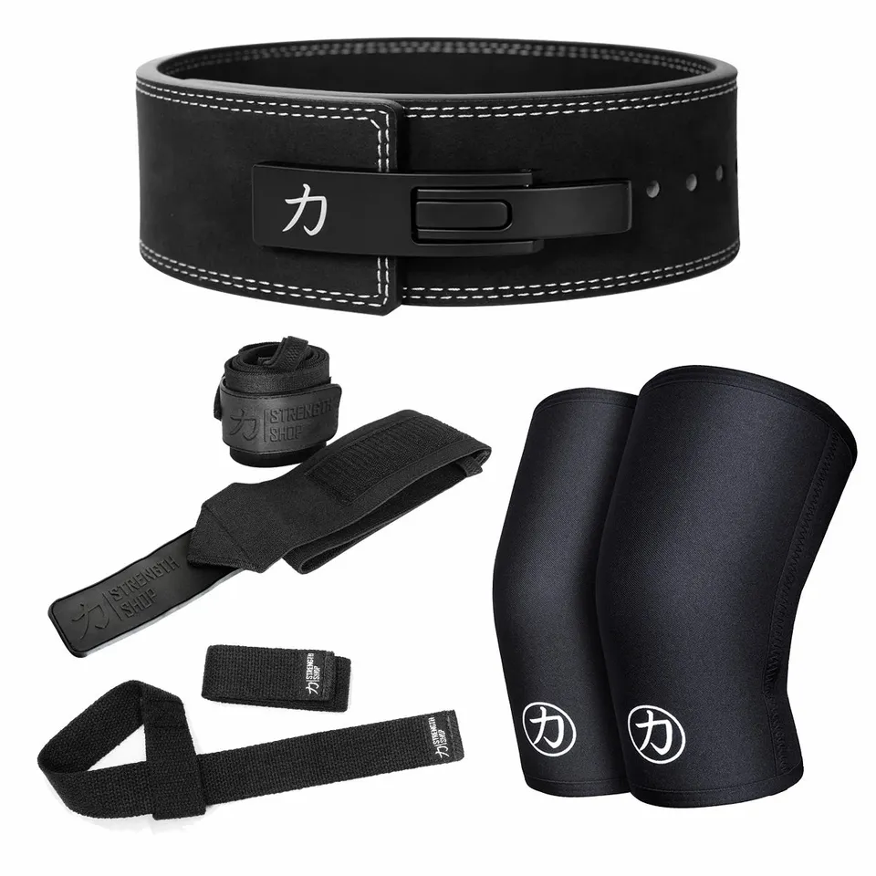 strength-shop-strength-kit-10mm-schwarz-g-rtel-sleeves-wraps-straps-set image 1