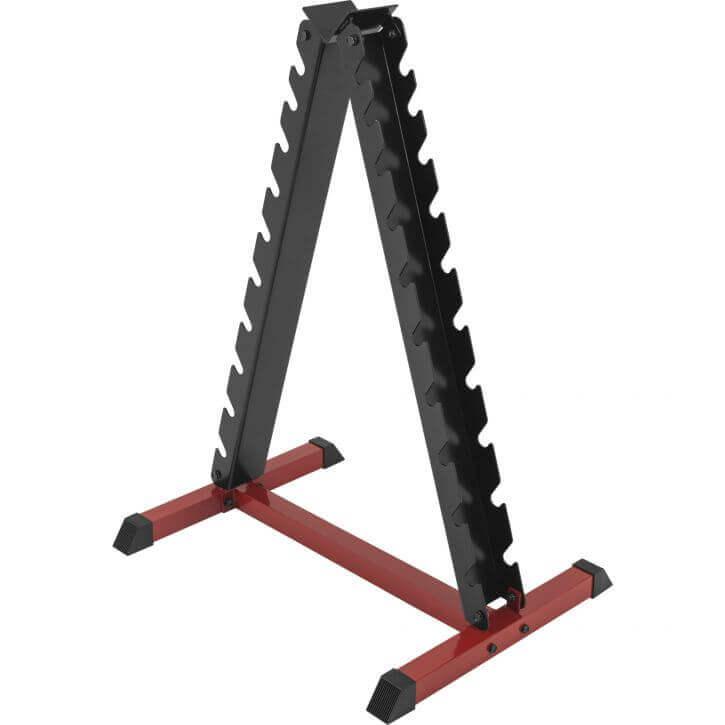 gorilla-sports-hantelst-nder-f-r-10-kurzhantel-paare-metall-rack-rot-schwarz image 1