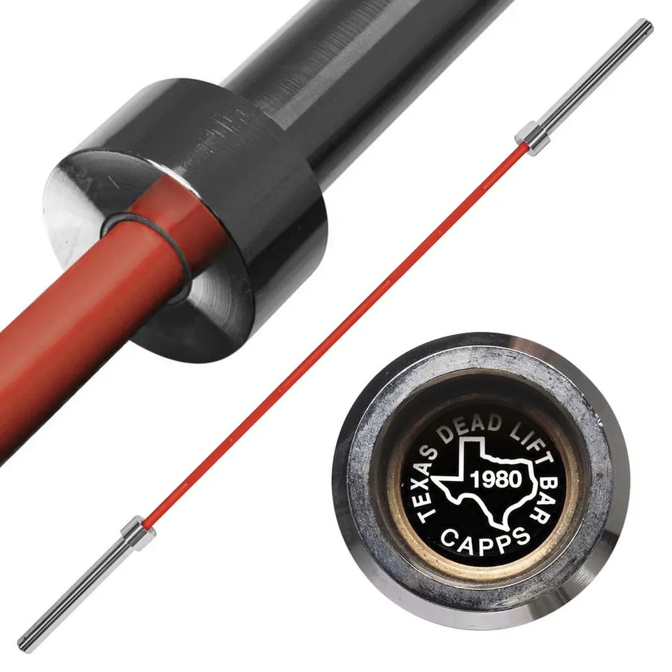 strength-shop-original-texas-deadlift-bar-verchromte-aufnahmen-rote-stange image 1