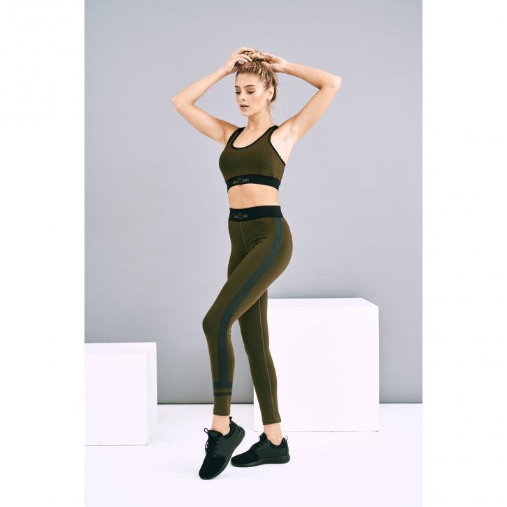 gorilla-sports-sport-leggings-damen-schwarz-rosa-schwarz-olive image 2
