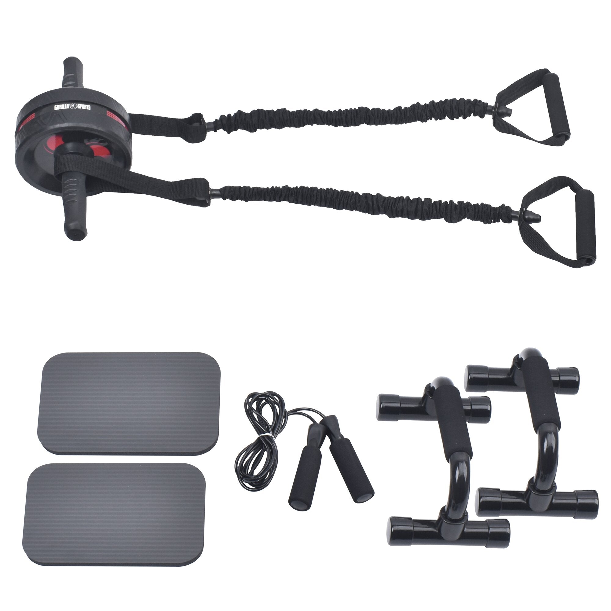 gorilla-sports-ab-roller-set-mit-kniematten-springseil-und-liegest-tzgriffen image 1