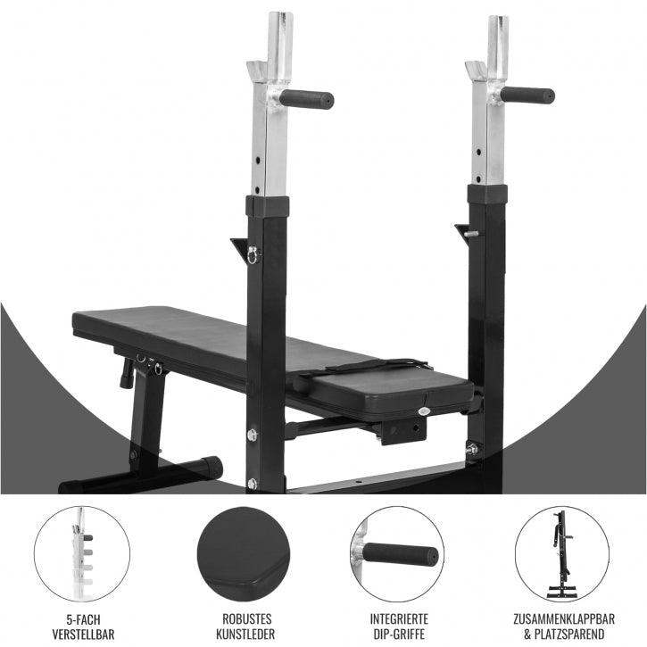 gorilla-sports-hantelbank-mit-ablage-inkl-langhantel-set-gripper-100-kg image 3