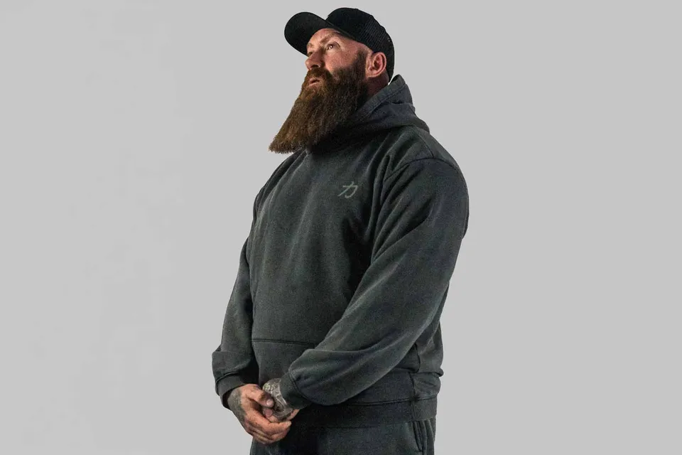strength-shop-home-of-strength-hoodie-stone-washed-grey-oversized-gym-hoodie image 1