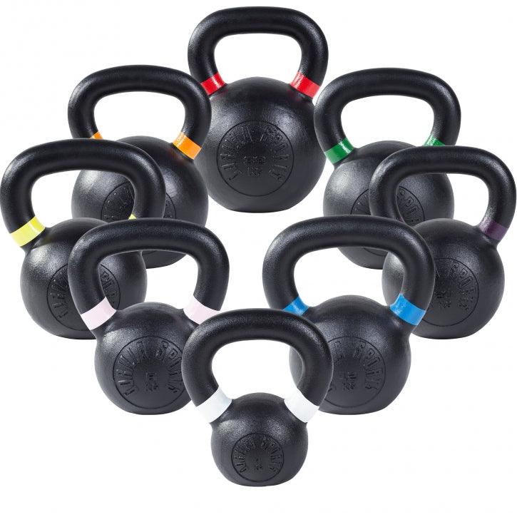 gorilla-sports-kettlebell-olympia-schwarz-aus-gusseisen-4-32-kg-mit-farbmarkieru image 1