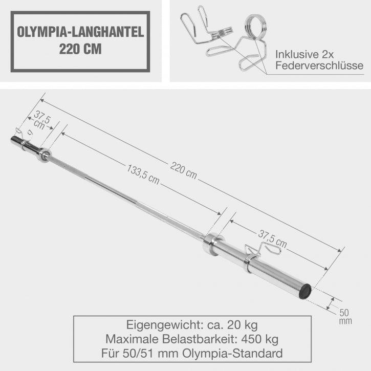 gorilla-sports-langhantel-220-cm-olympia-20-kg-chrom-hantelstange image 3
