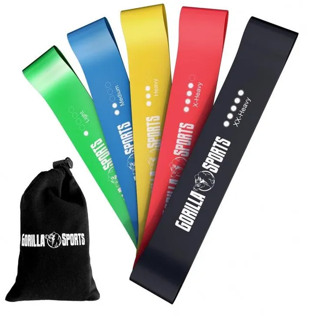 gorilla-sports-resistance-band-5er-set-aus-latex-inkl-tragebeutel image 1