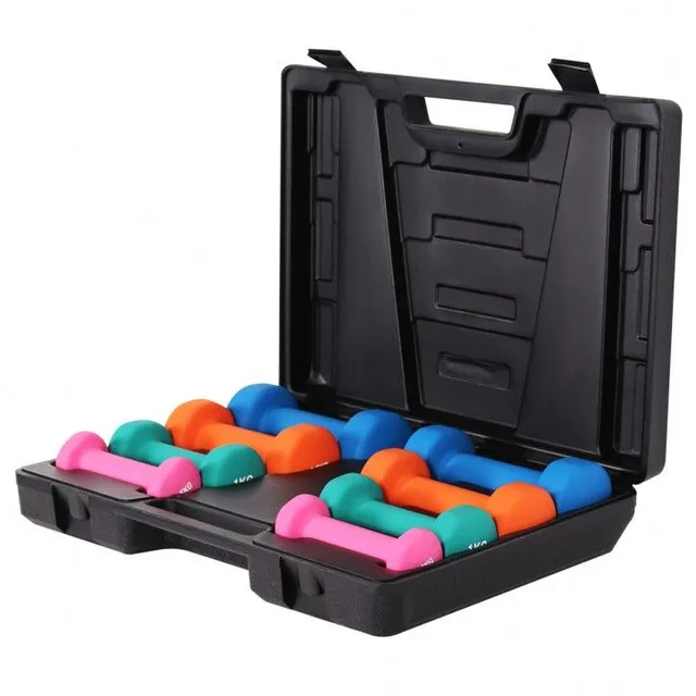 gorilla-sports-kurzhantel-set-gymnastik-neopren-10-kg-mit-koffer image 1