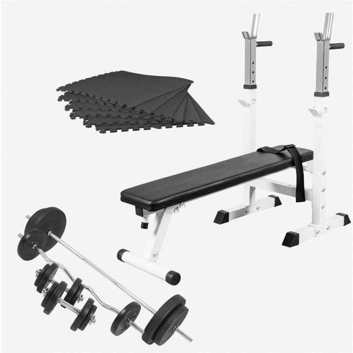 gorilla-sports-hantelbank-mit-ablage-komplettset-100-kg-klappbar image 7