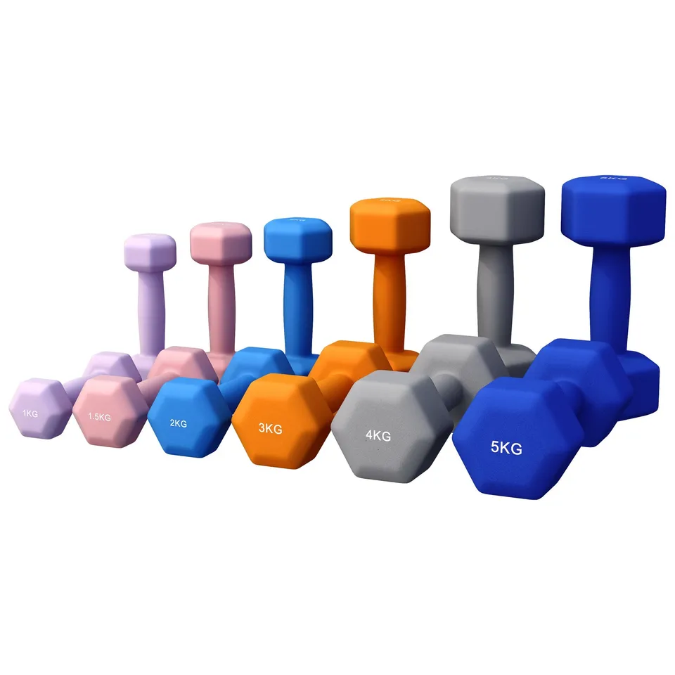 gorilla-sports-neopren-kurzhantel-hexagon-2-10-kg image 1