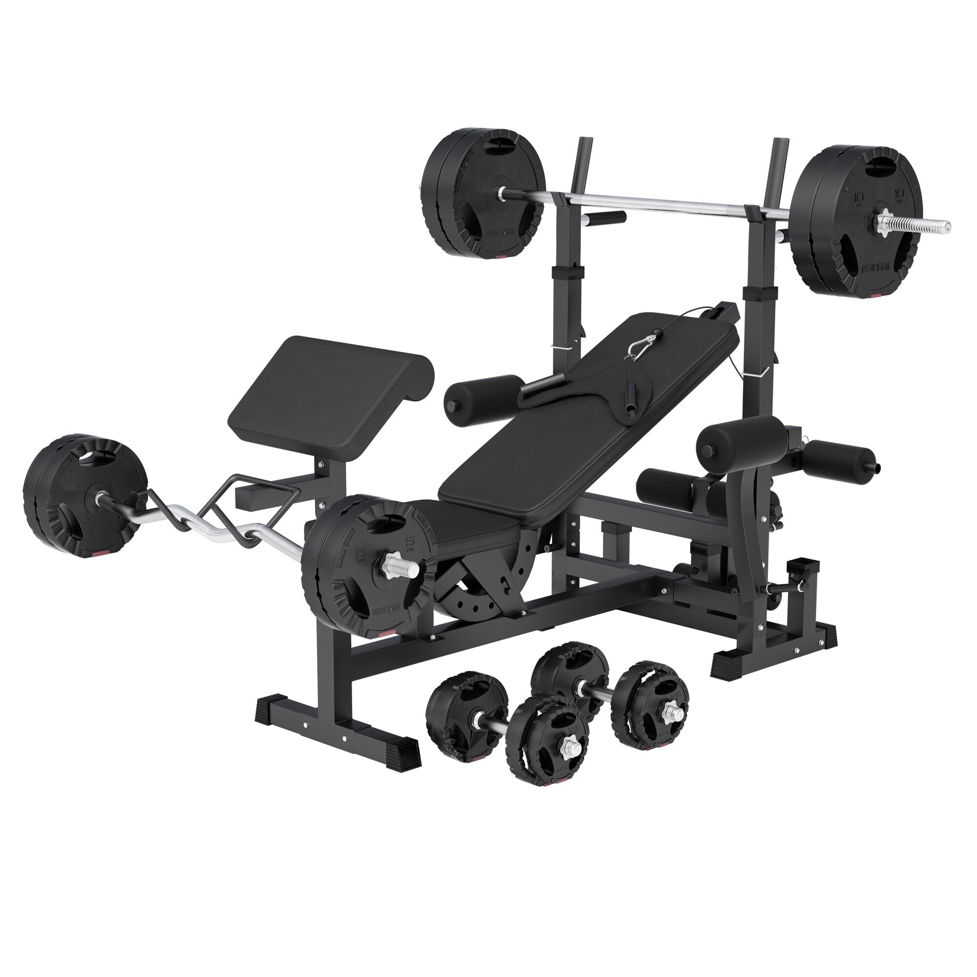 gorilla-sports-kraftstation-universal-inkl-langhantel-set-kunststoff-gripper-100 image 1