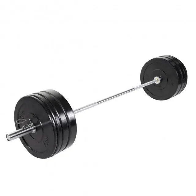 gorilla-sports-olympia-langhantel-set-bumper-plates-140-kg image 1