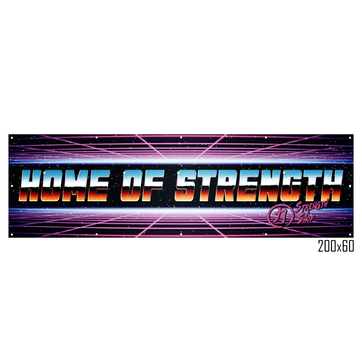 strength-shop-retro-gym-banner-200-x-60-cm-pvc-deko-banner image 1