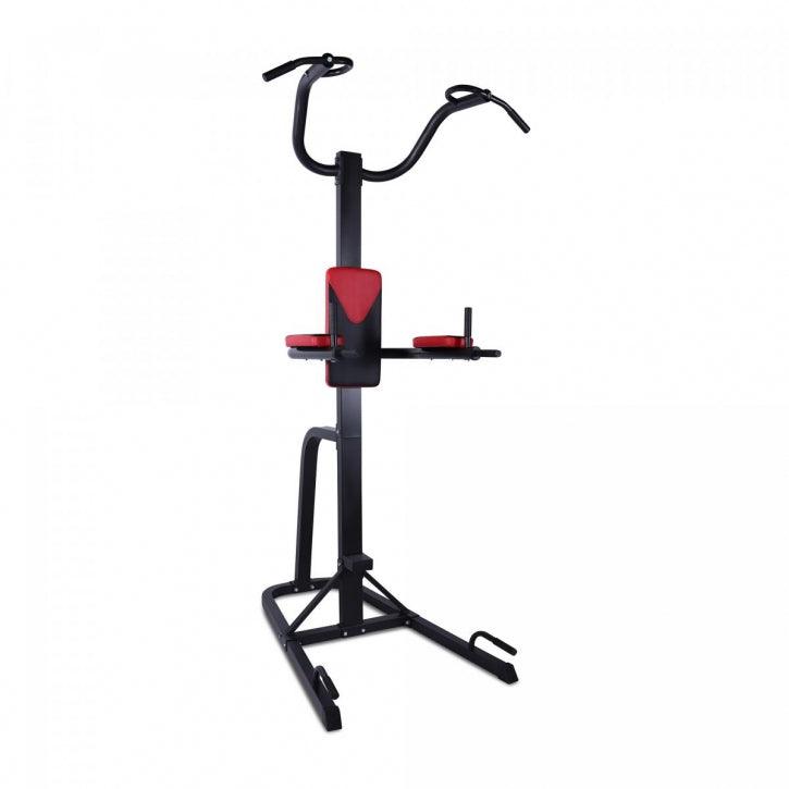 gorilla-sports-power-tower-dip-station-mit-klimmzugstange-klappbar-schwarz-rot image 1