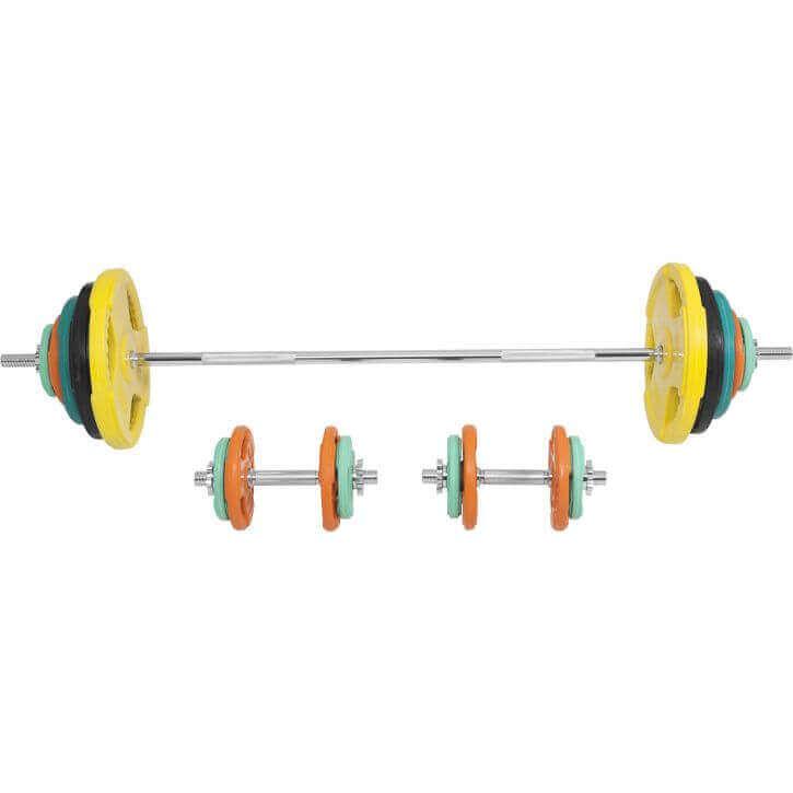 gorilla-sports-langhantel-set-gummi-gripper-100-kg-mit-verschl-ssen image 7