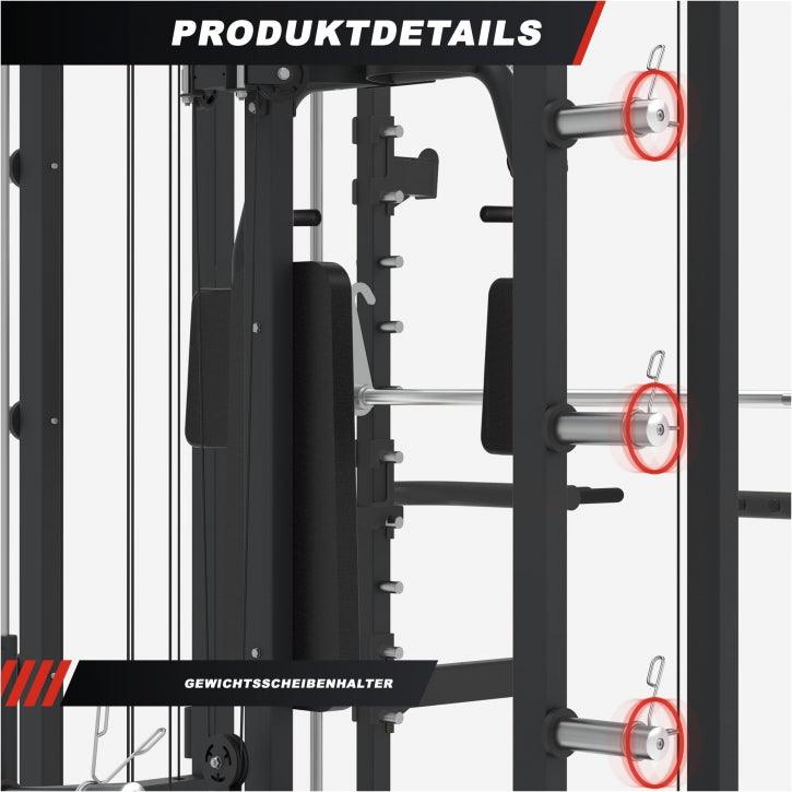 gorilla-sports-smith-machine-inkl-klimmzugstange-kabelzug-und-butterfly-schwarz image 3