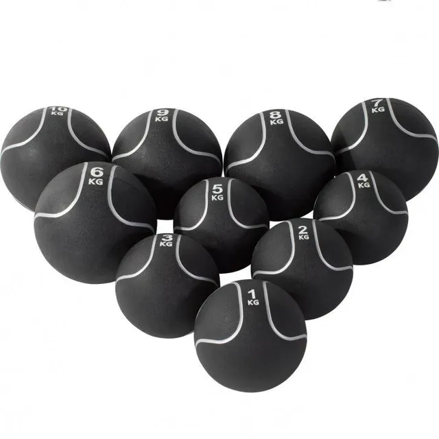 gorilla-sports-medizinball-aus-gummi-schwarz-silber-1-10-kg image 1