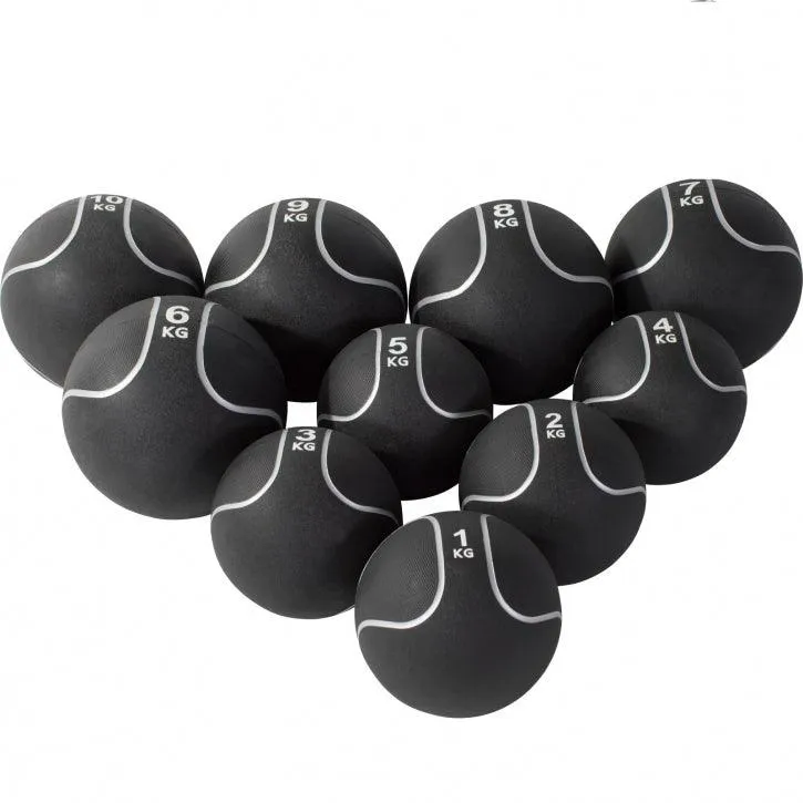 gorilla-sports-medizinball-aus-gummi-schwarz-silber-1-10-kg image 1