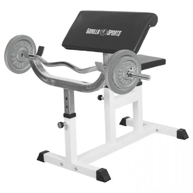 gorilla-sports-curlbank-verstellbar-inkl-curlset-gusseisen-38-kg image 1
