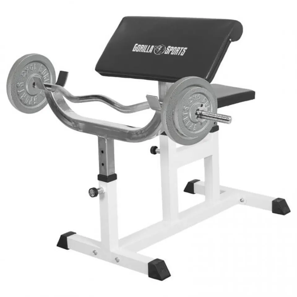 gorilla-sports-curlbank-verstellbar-inkl-curlset-gusseisen-38-kg image 1