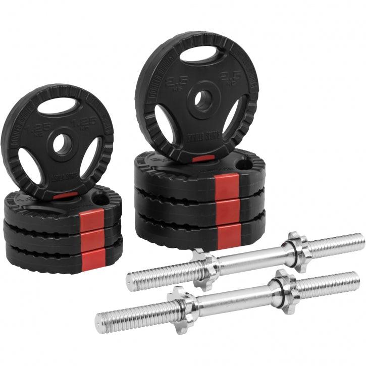 gorilla-sports-kurzhantel-set-kunststoff-gripper-20-kg-mit-sternverschl-ssen image 2