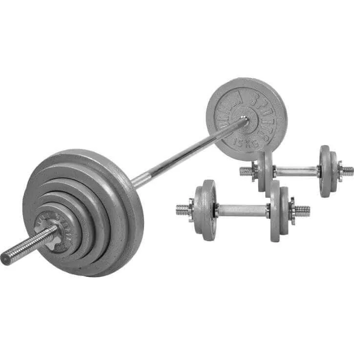 gorilla-sports-langhantel-set-gusseisen-100-kg-mit-verschl-ssen image 1
