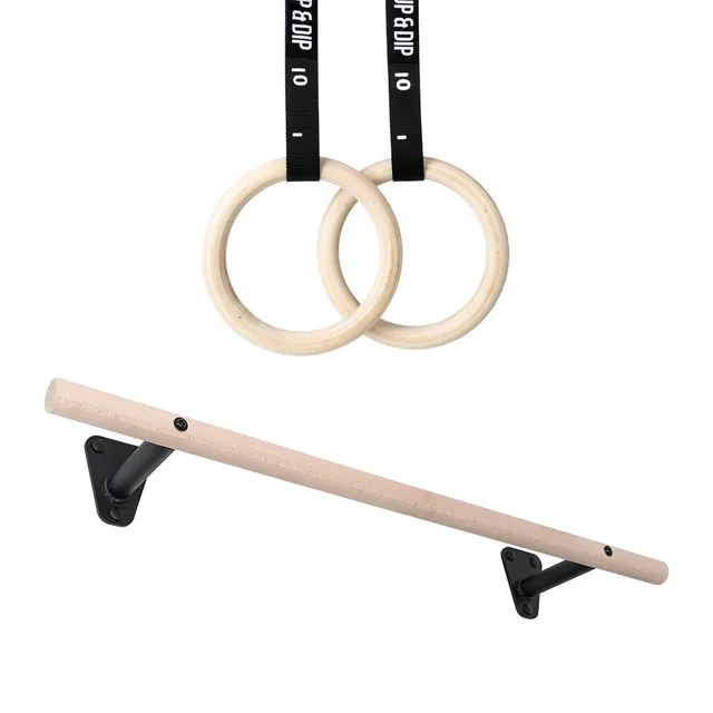 pullup-dip-holz-klimmzugstange-turnringe-set-wandmontage image 1