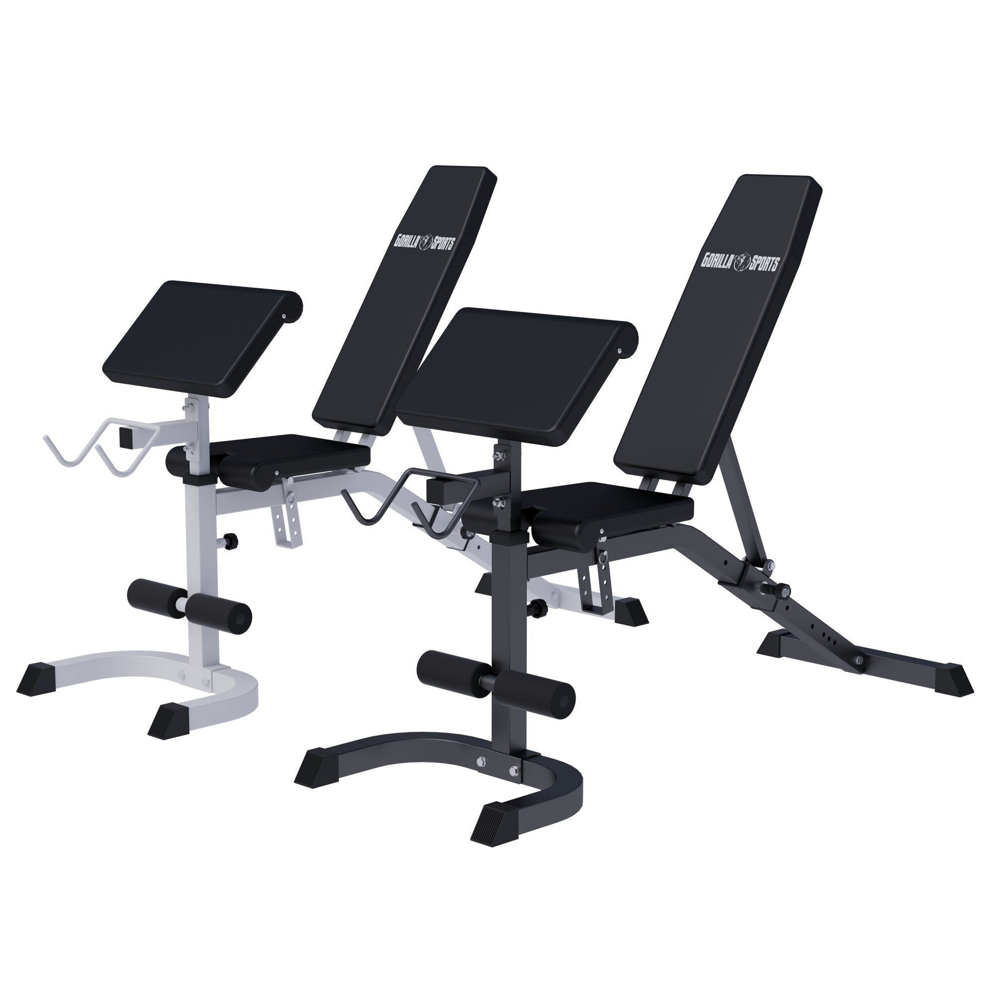gorilla-sports-schr-gbank-verstellbar-wei-schwarz-inkl-curltisch image 1