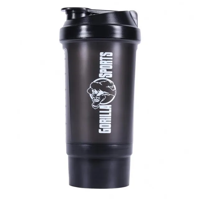 gorilla-sports-protein-shaker-mit-pulverfach-500-ml-schwarz image 1