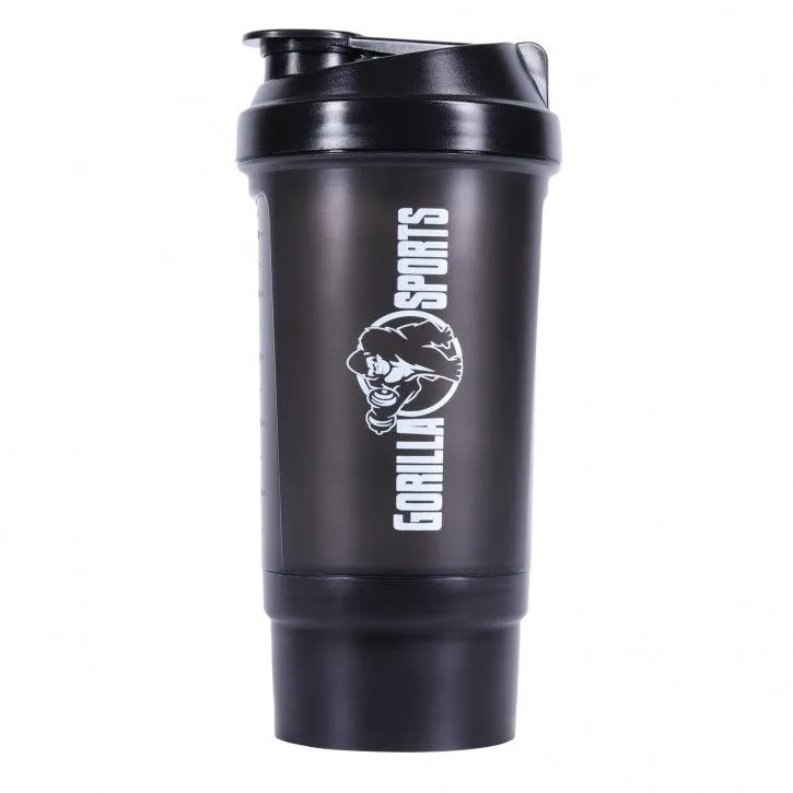 gorilla-sports-protein-shaker-mit-pulverfach-500-ml-schwarz image 1