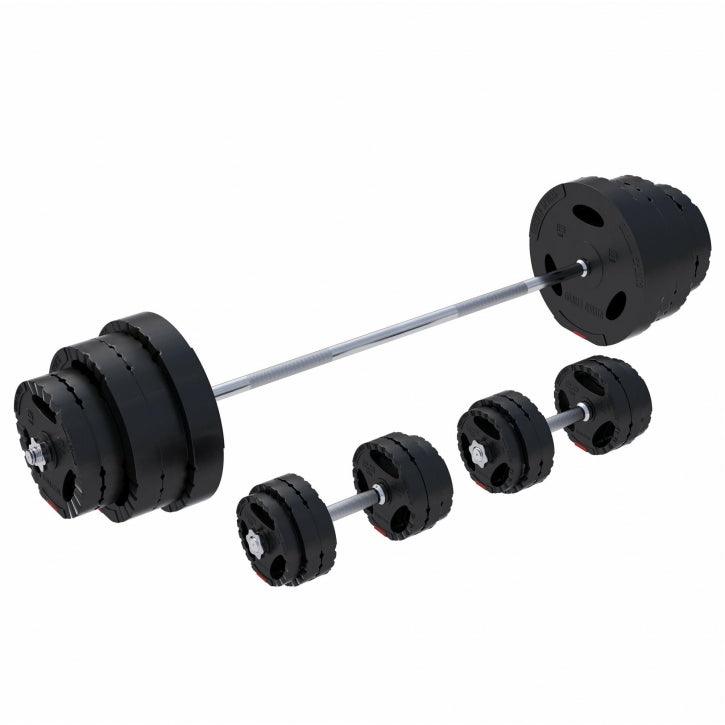 gorilla-sports-langhantel-set-gripper-kunststoff-60-130-kg-mit-sternverschl-ssen image 1