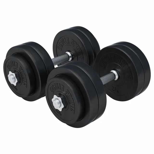 gorilla-sports-kurzhantel-set-kunststoff-20-kg-30-kg-mit-sternverschl-ssen image 1