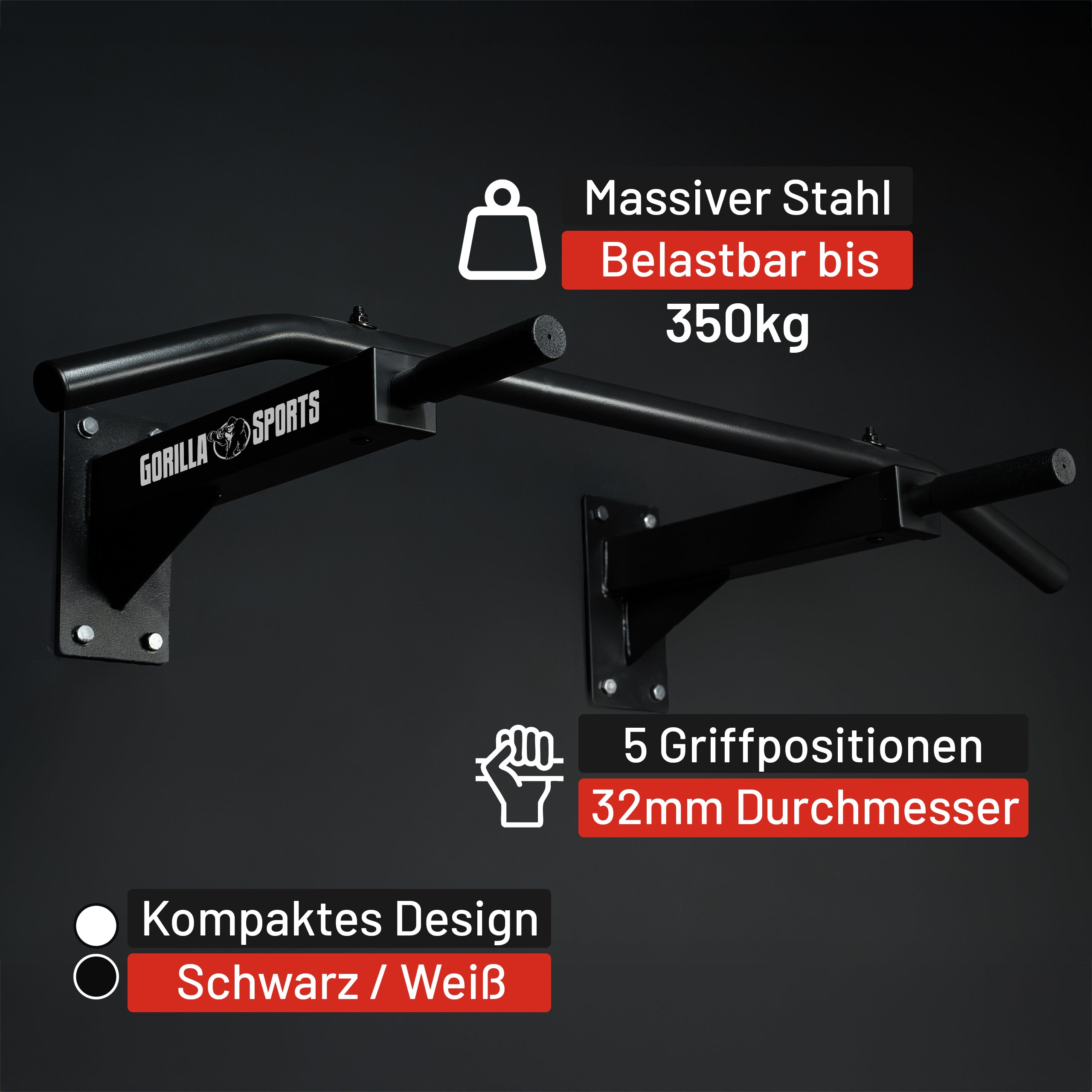 gorilla-sports-klimmzugstange-wandbefestigung-schwarz-wei-bis-350-kg image 5