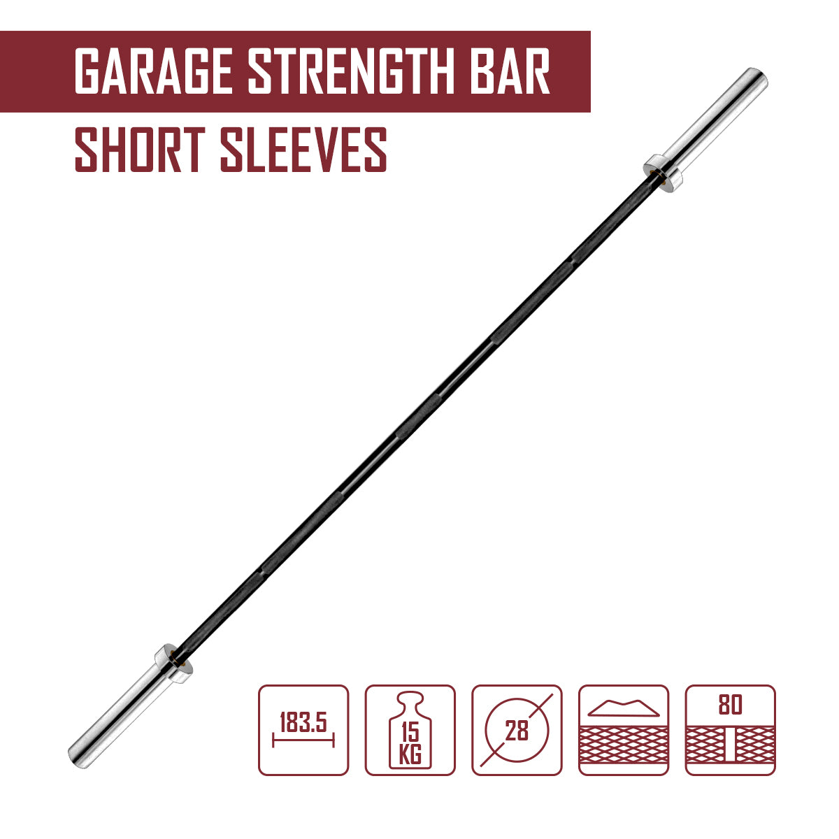 strength-shop-garage-strength-langhantel-extra-kurz-1-835m-15kg-e-coat image 2