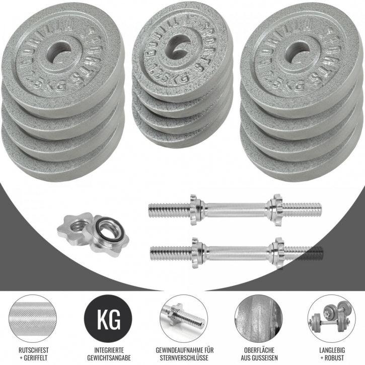 gorilla-sports-langhantel-set-gusseisen-100-kg-mit-verschl-ssen image 3